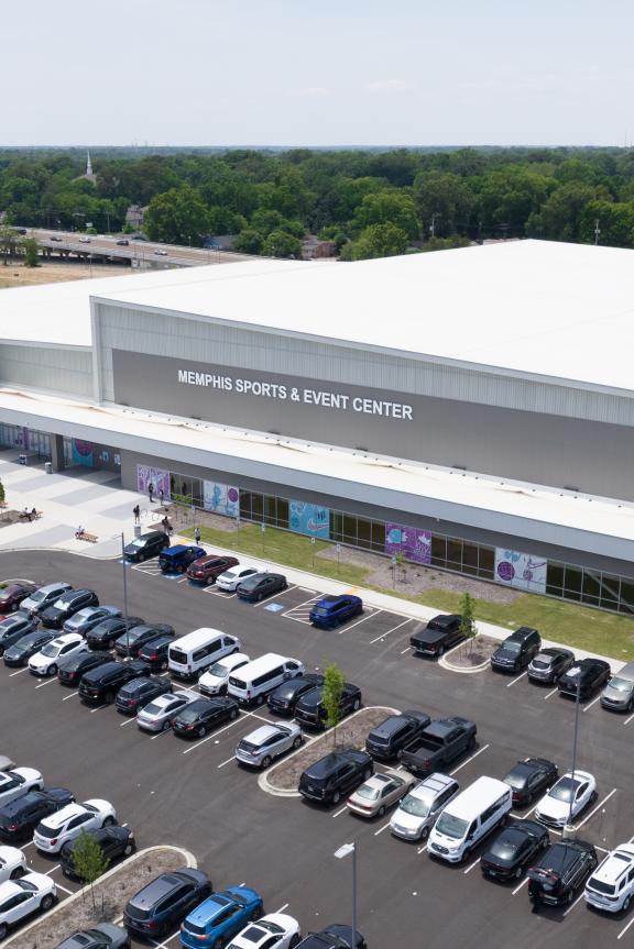 aerial exterior photo of Memphis Sports & Events Center