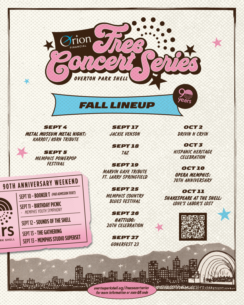 Overton Park Shell Fall Season lineup graphic