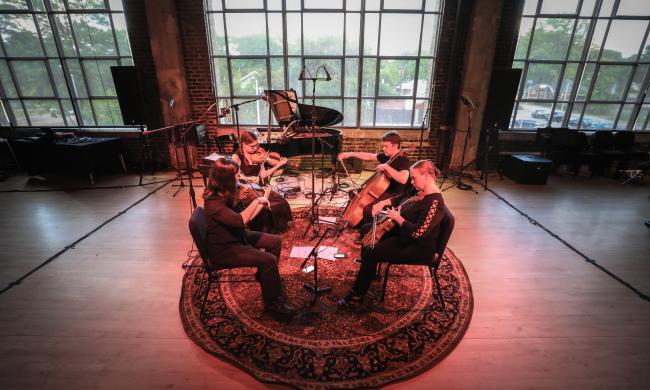 live music performance inside the Green Room