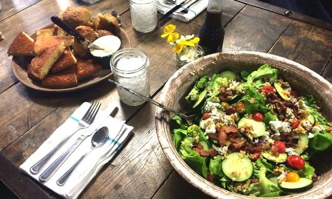 Bread salad at Delta Meat Market