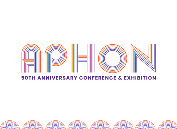 APHON 50th Anniversary Conference & Exhibition logo with multicolor anniversary branding