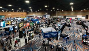 Renasant Convention Center large ballroom transformed into conference